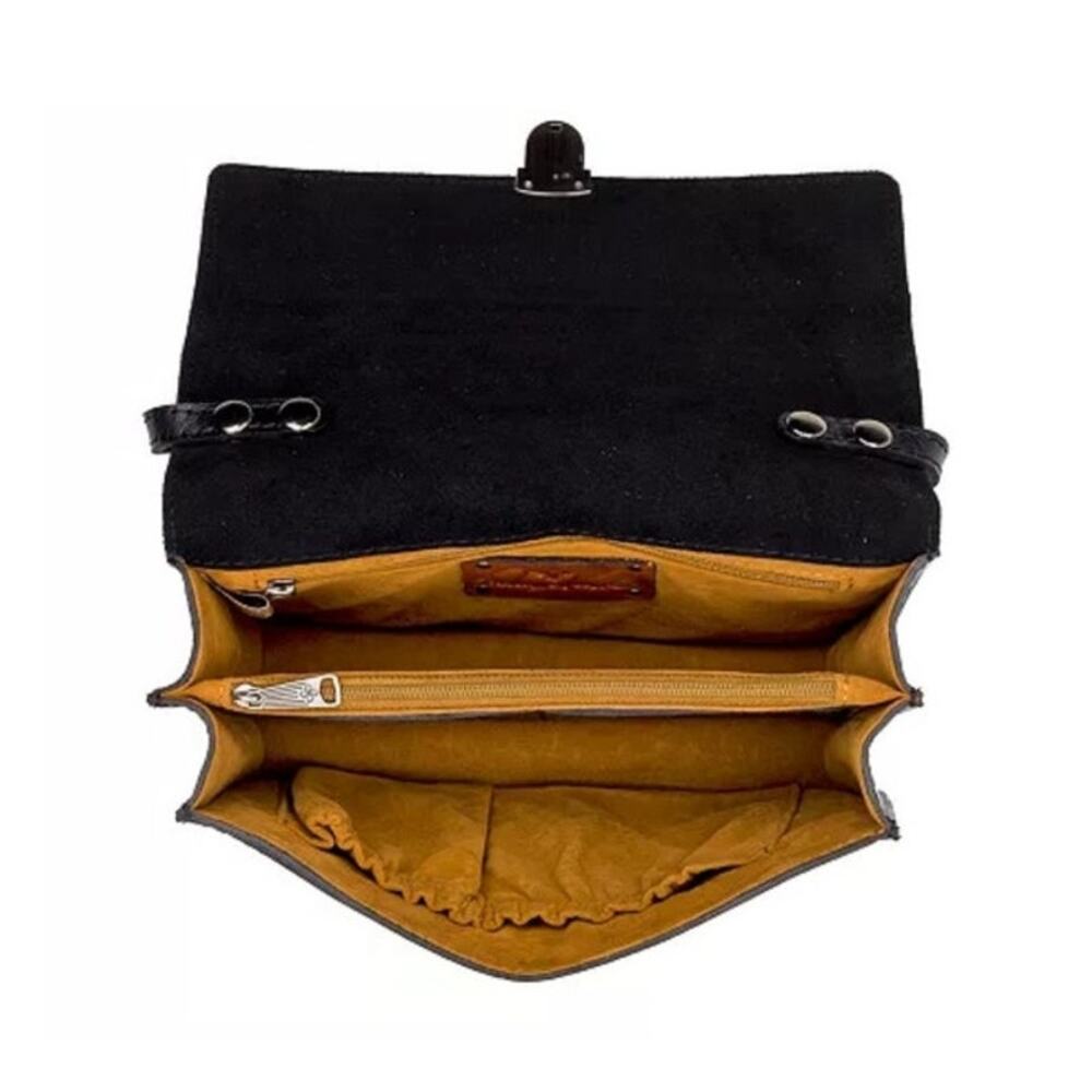 Patricia Nash Lanza Crossbody Organizer Black Leather - Picture 2 of 16